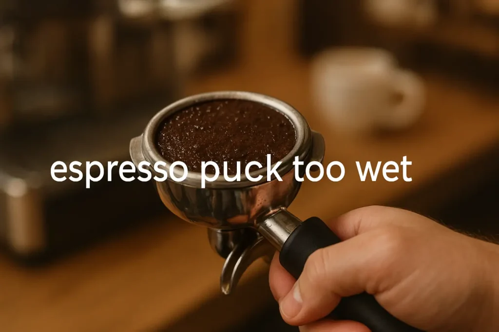 espresso puck too wet